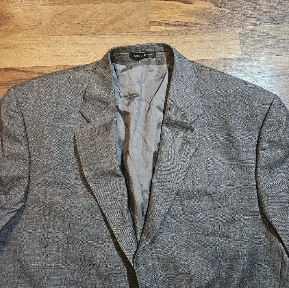 LAUREN Ralph Lauren Green Label Blazer Men's Size 44R Gray 100% Wool